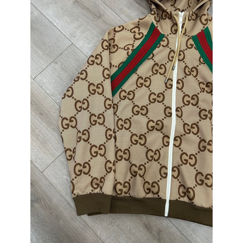 GUCCI Jumbo GG Zipped Hoodie Sweater Brown size XL SF - Picture 2 of 12